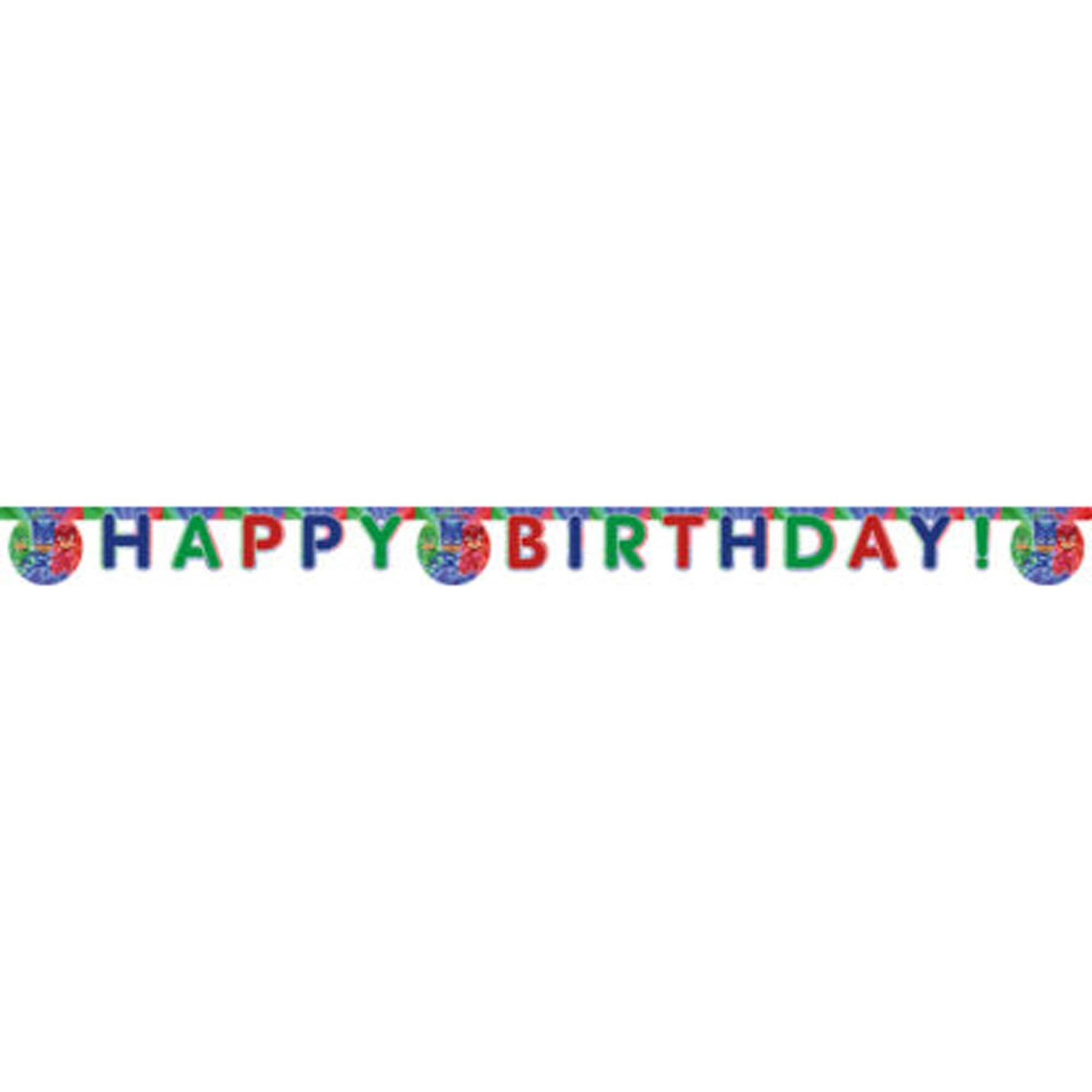 PJ Masks Die Cut Happy Birthday Banner Decorations - Party Centre