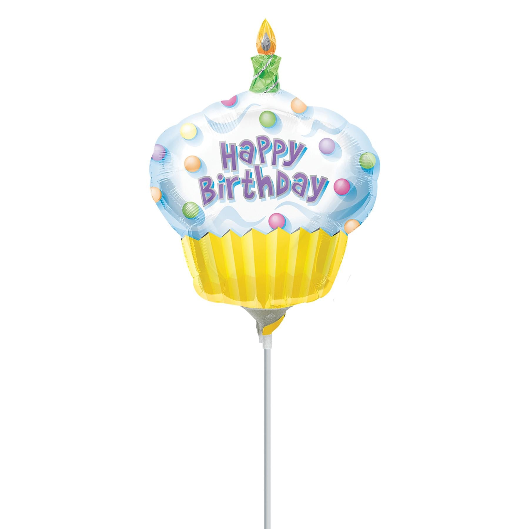 Cupcake Happy Birthday Mini Shape Balloon Balloons & Streamers - Party Centre