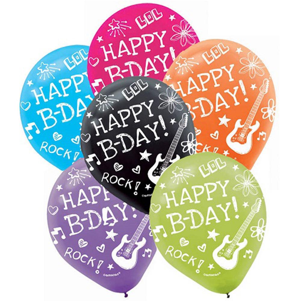 Neon Birthday Latex Balloons 12in, 6pcs Balloons & Streamers - Party Centre