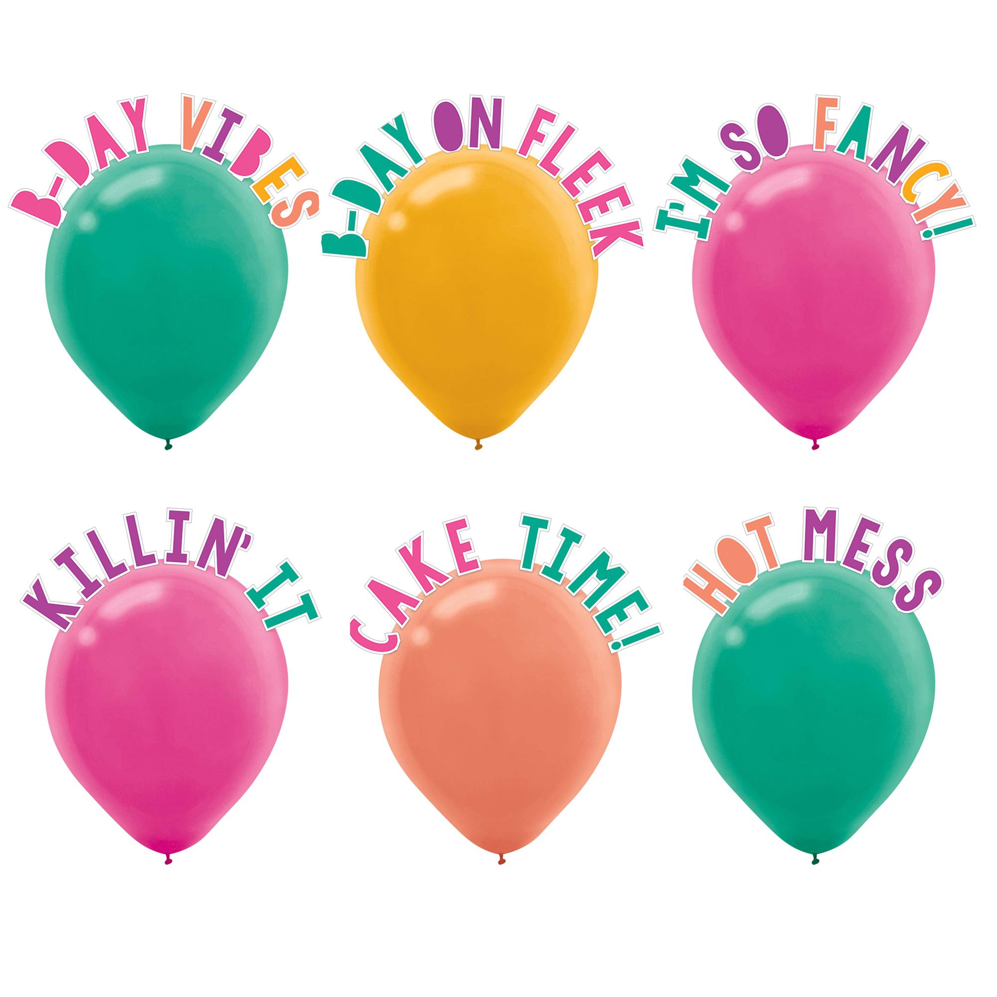 Young and Fab Balloon Decorating Kit 6pcs Balloons & Streamers - Party Centre