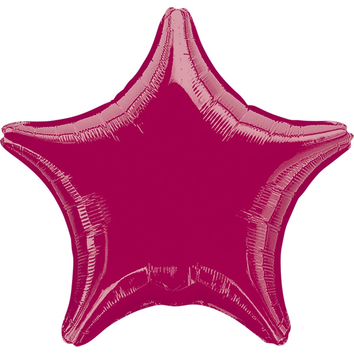 Metallic Burgundy Star Foil Balloon 19in Balloons & Streamers - Party Centre