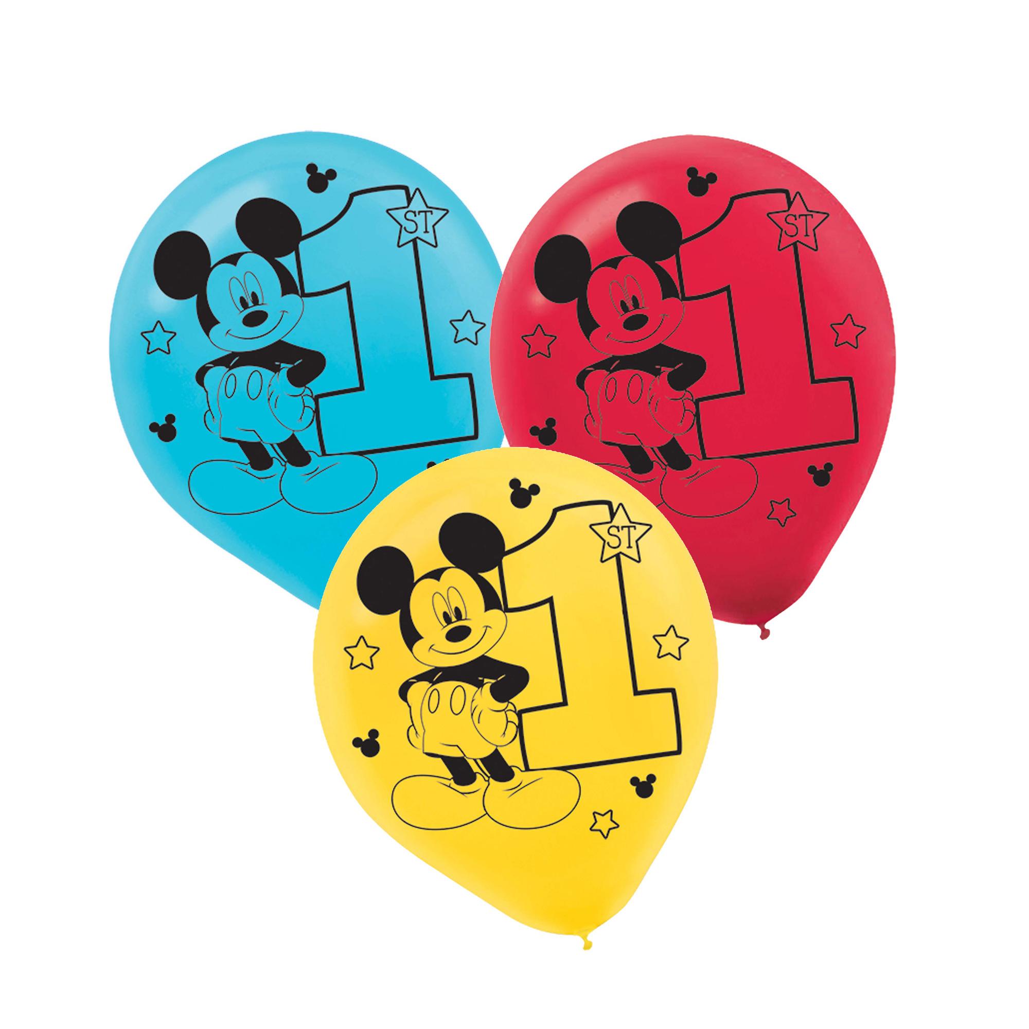 Mickey's Fun To Be One Latex Balloons 12in, 15pcs Balloons & Streamers - Party Centre