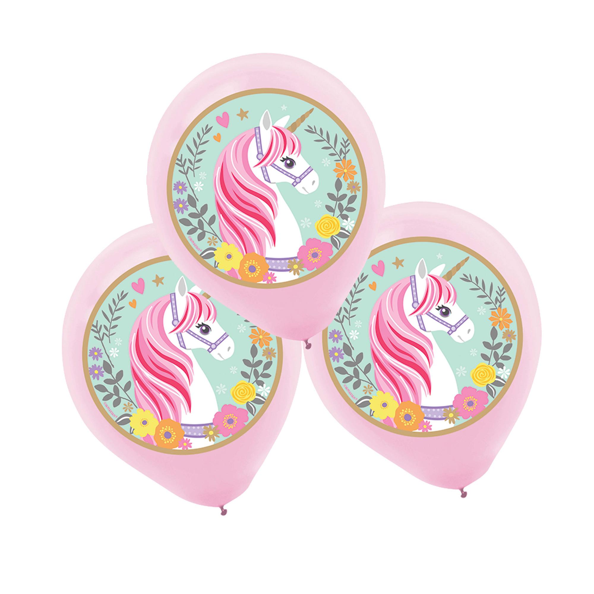 Magical Unicorn Printed Latex Balloons 12in, 5pcs Balloons & Streamers - Party Centre