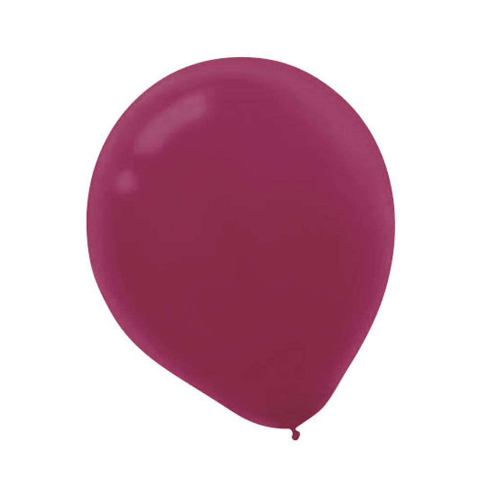 Burgundy Latex Balloons 12in, 15pcs Balloons & Streamers - Party Centre