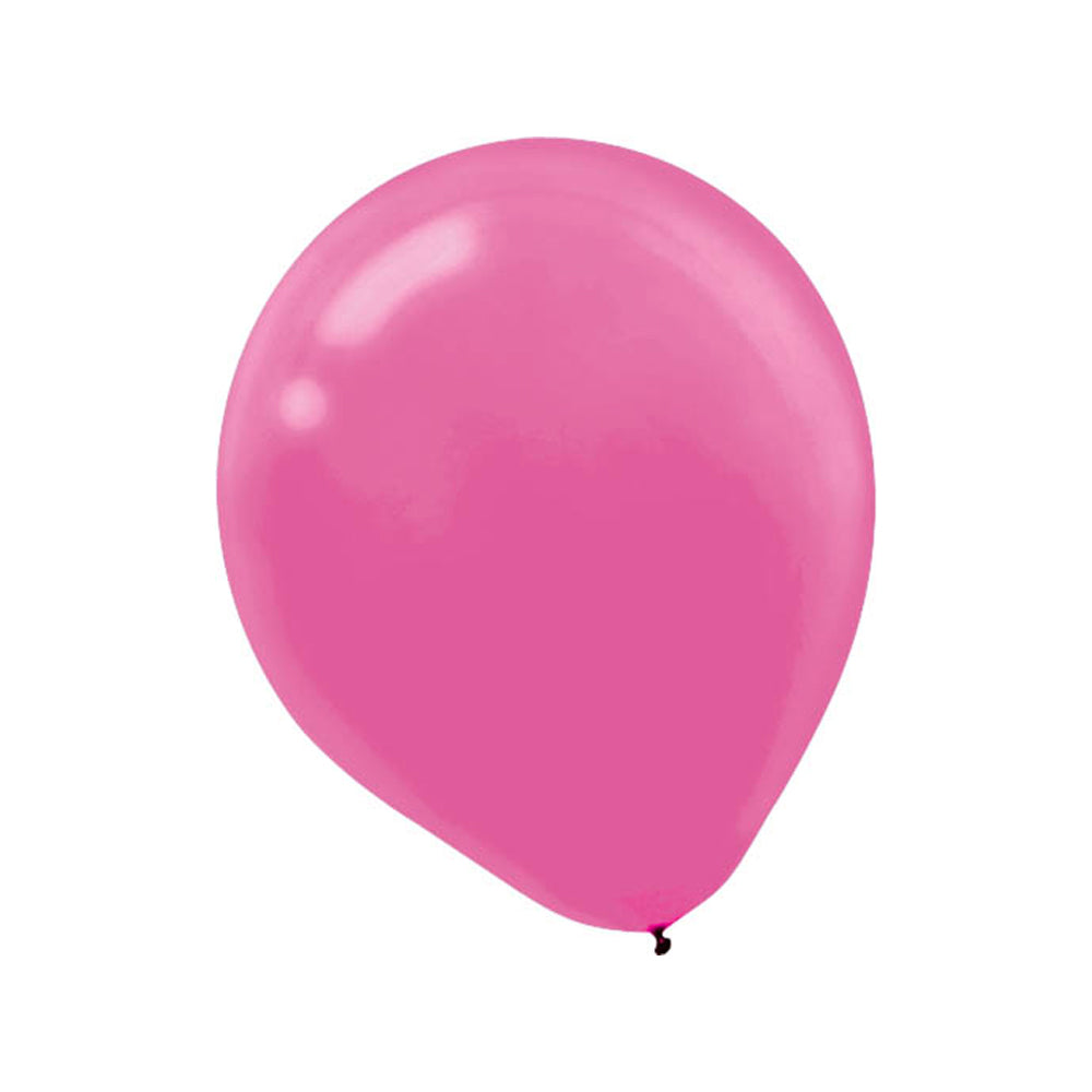 Bright Pink Latex Balloon 12in, 15pcs Balloons & Streamers - Party Centre