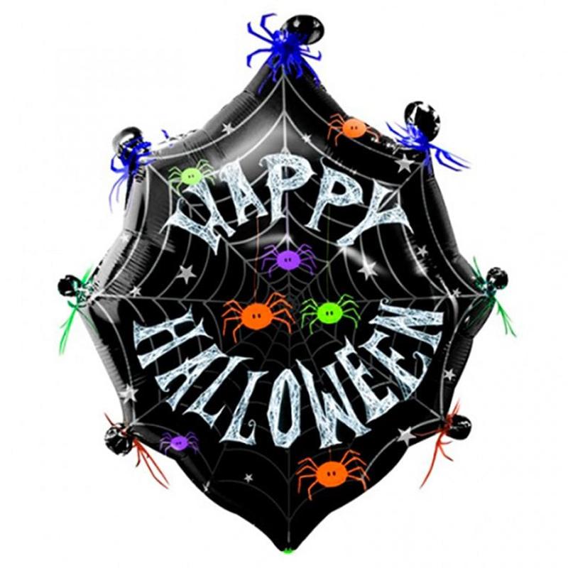 Large Shape Doo-Dads:Happy Halloween Spiders Balloons & Streamers - Party Centre