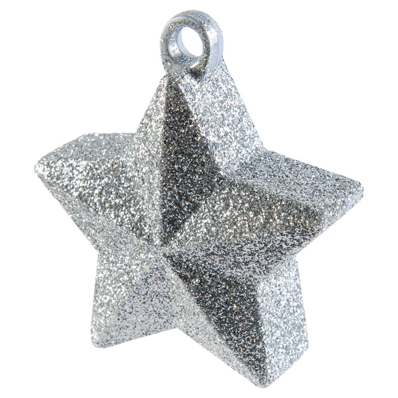 Silver Star Glitter Balloon Weight 6oz Balloons & Streamers - Party Centre