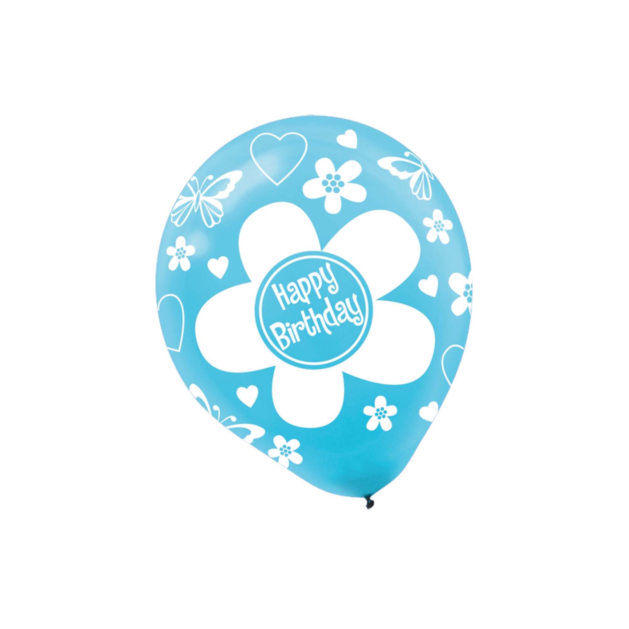 Birthday Flower Assorted Latex Balloon 12in, 20pcs Balloons & Streamers - Party Centre