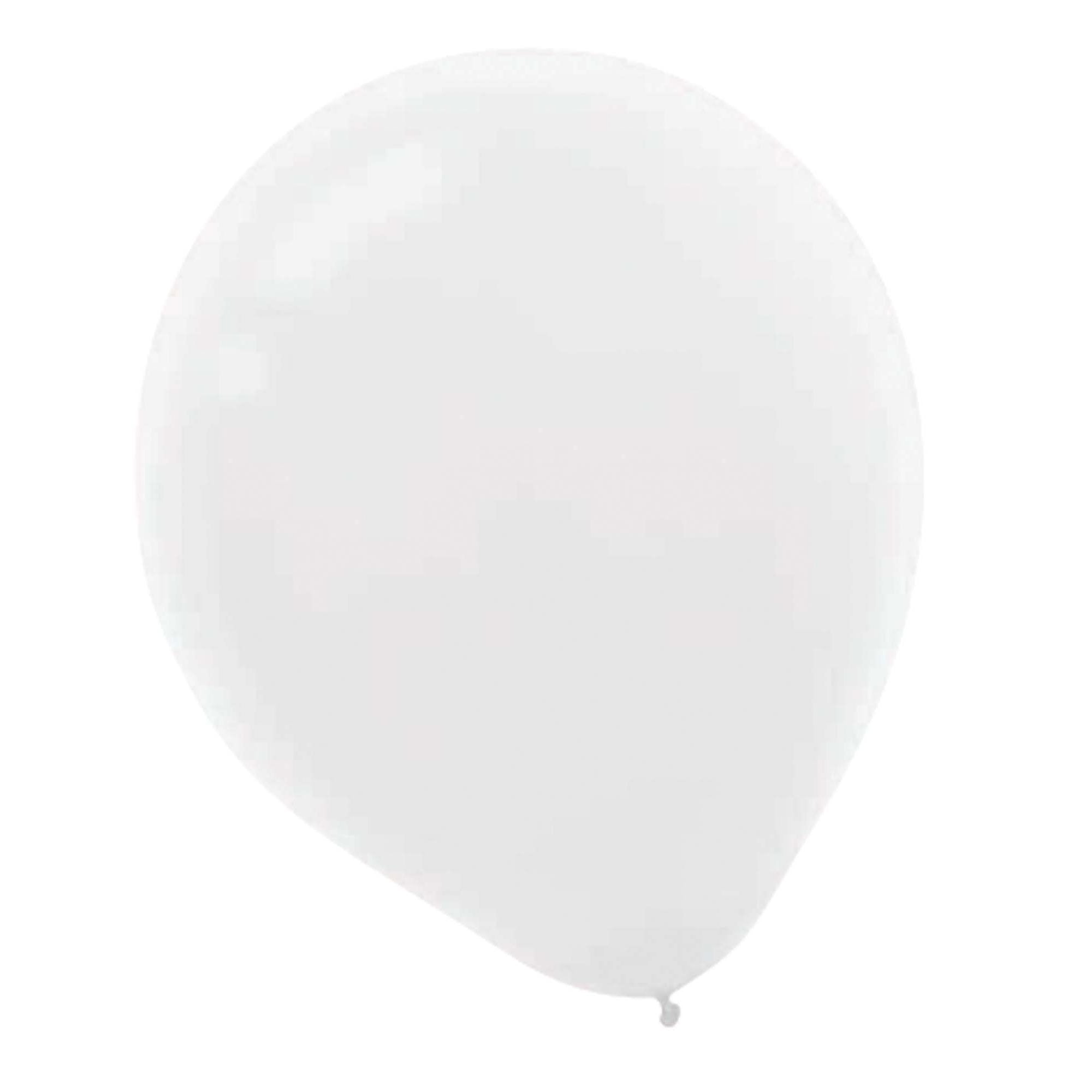 White Latex Balloons 12in, 100pcs Balloons & Streamers - Party Centre