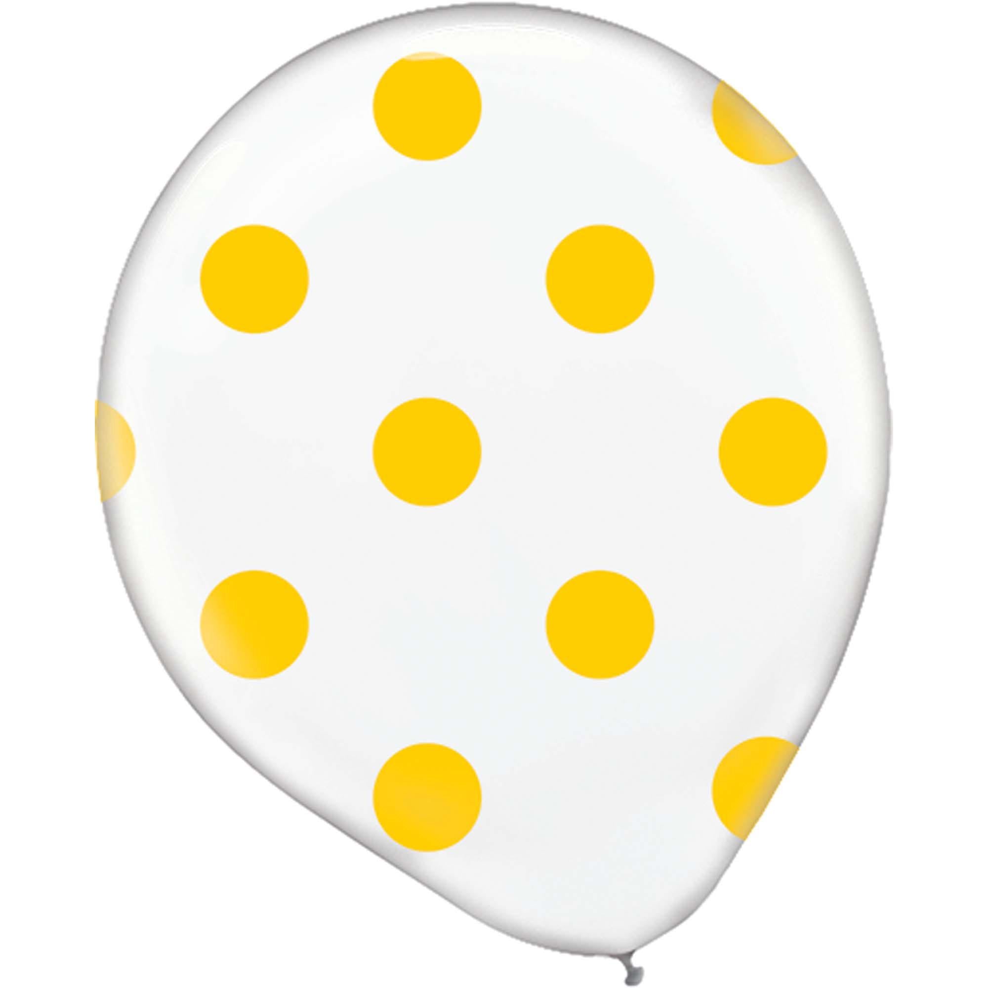 Yellow Sunshine Polka Dot Latex Balloon 20ct Balloons & Streamers - Party Centre