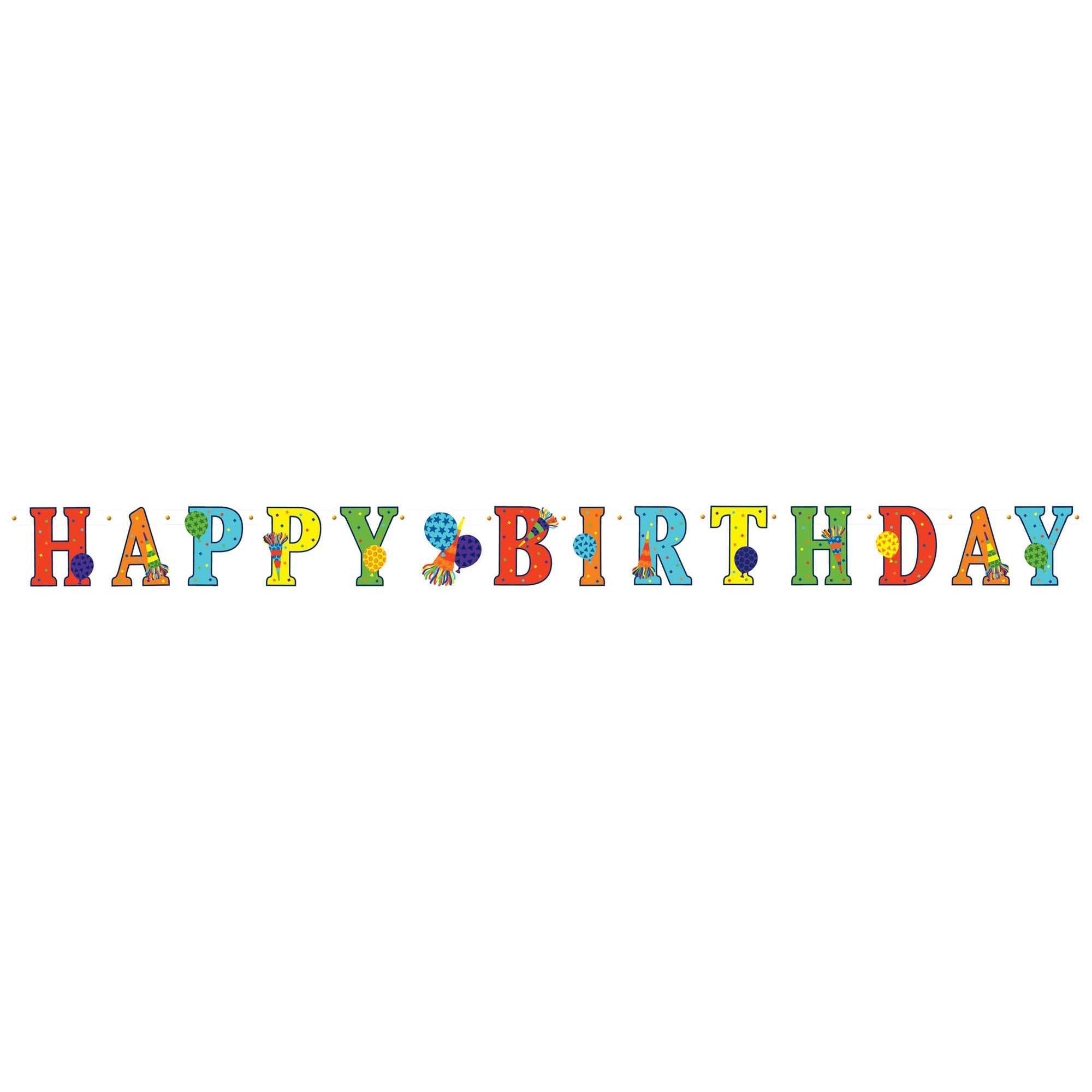 Birthday Horns Letter Banner Decorations - Party Centre