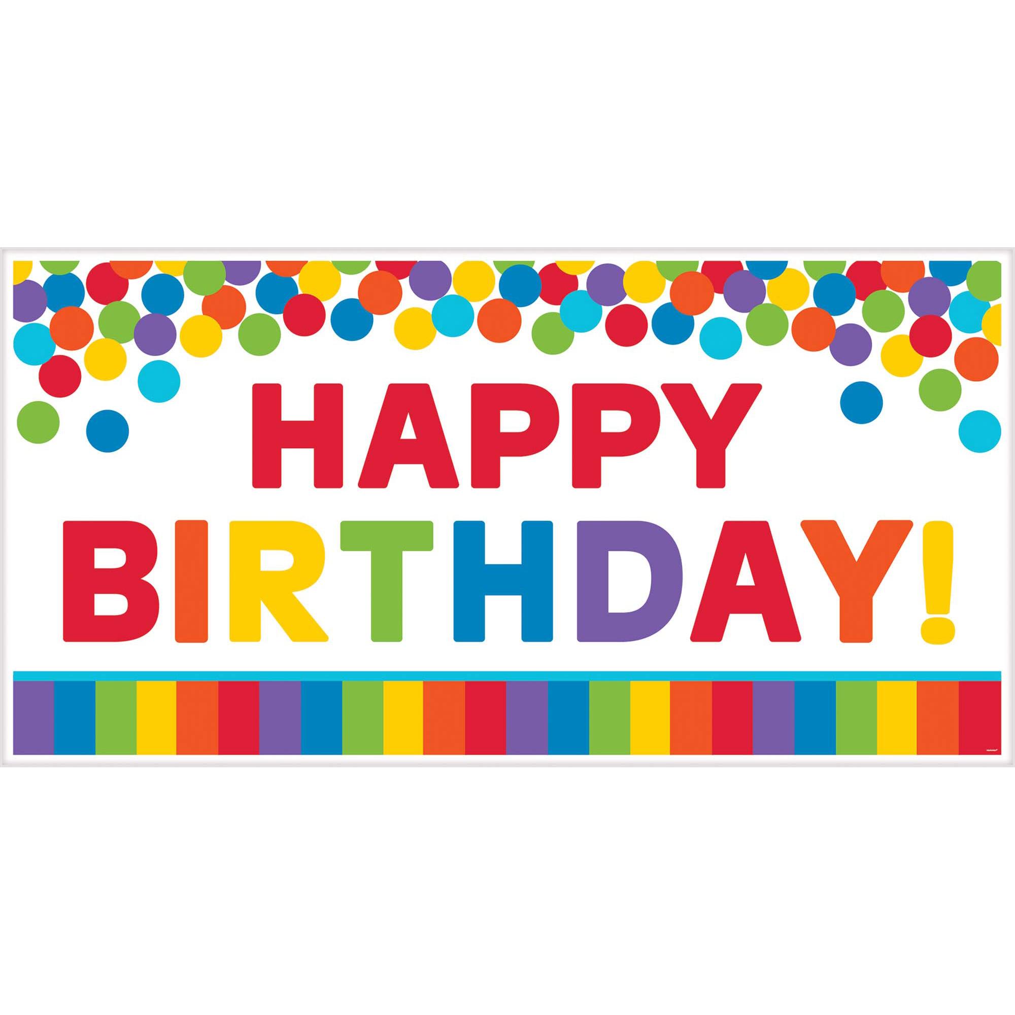 Primary Rainbow Happy Birthday Giant Party Sign Decorations - Party Centre