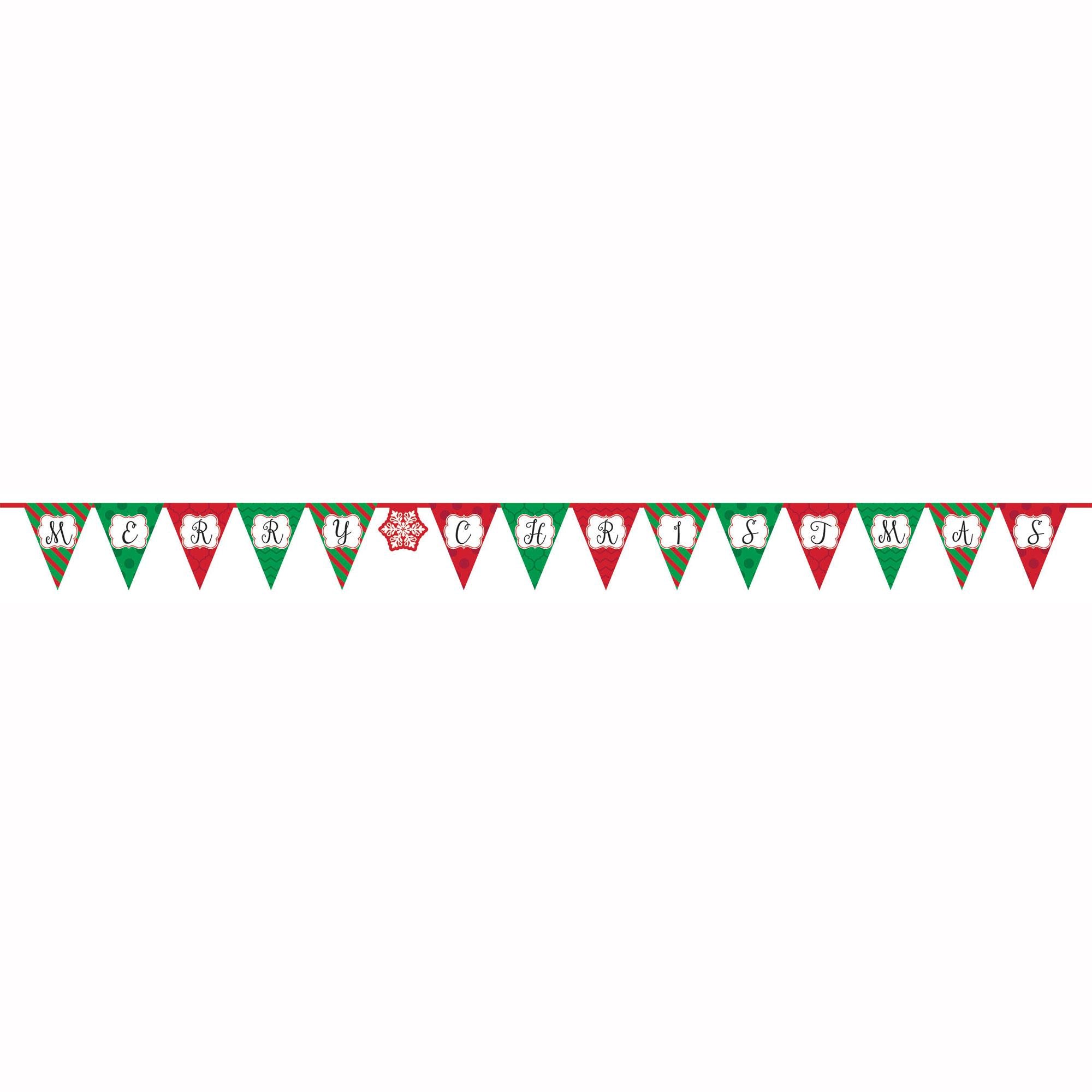 Christmas Paper Pennant Banner Decorations - Party Centre