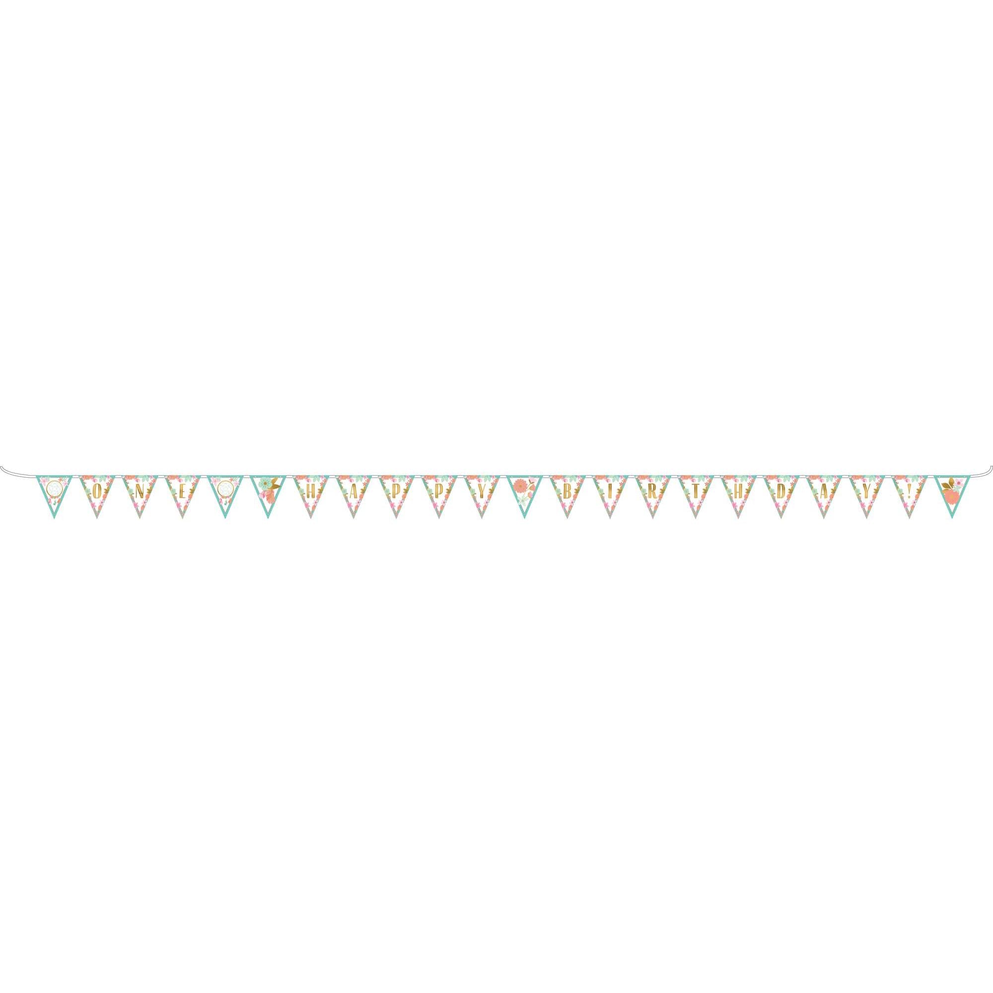 Boho Birthday Girl Pennant Banner Decorations - Party Centre