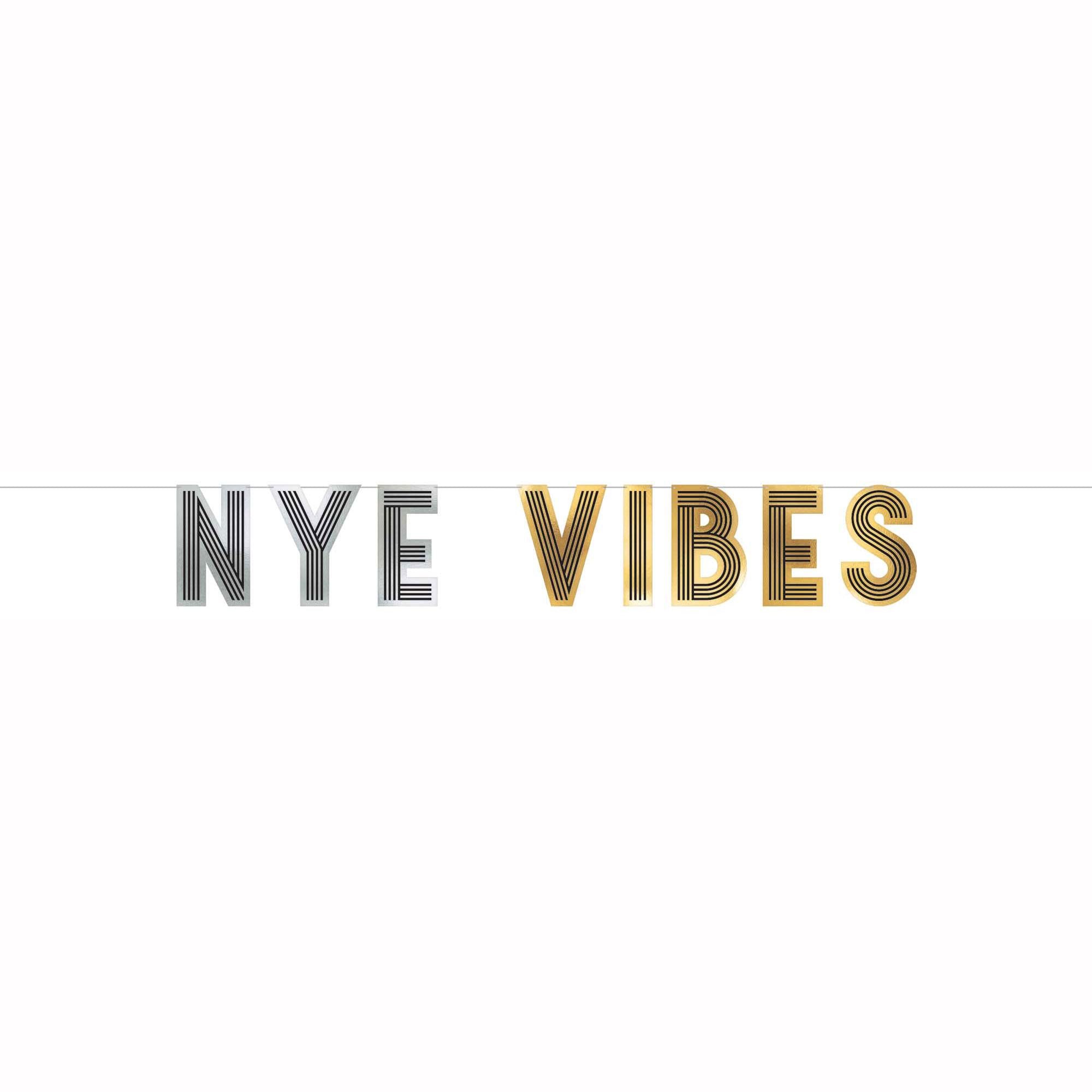 NYE VIBES Letter Banner Decorations - Party Centre