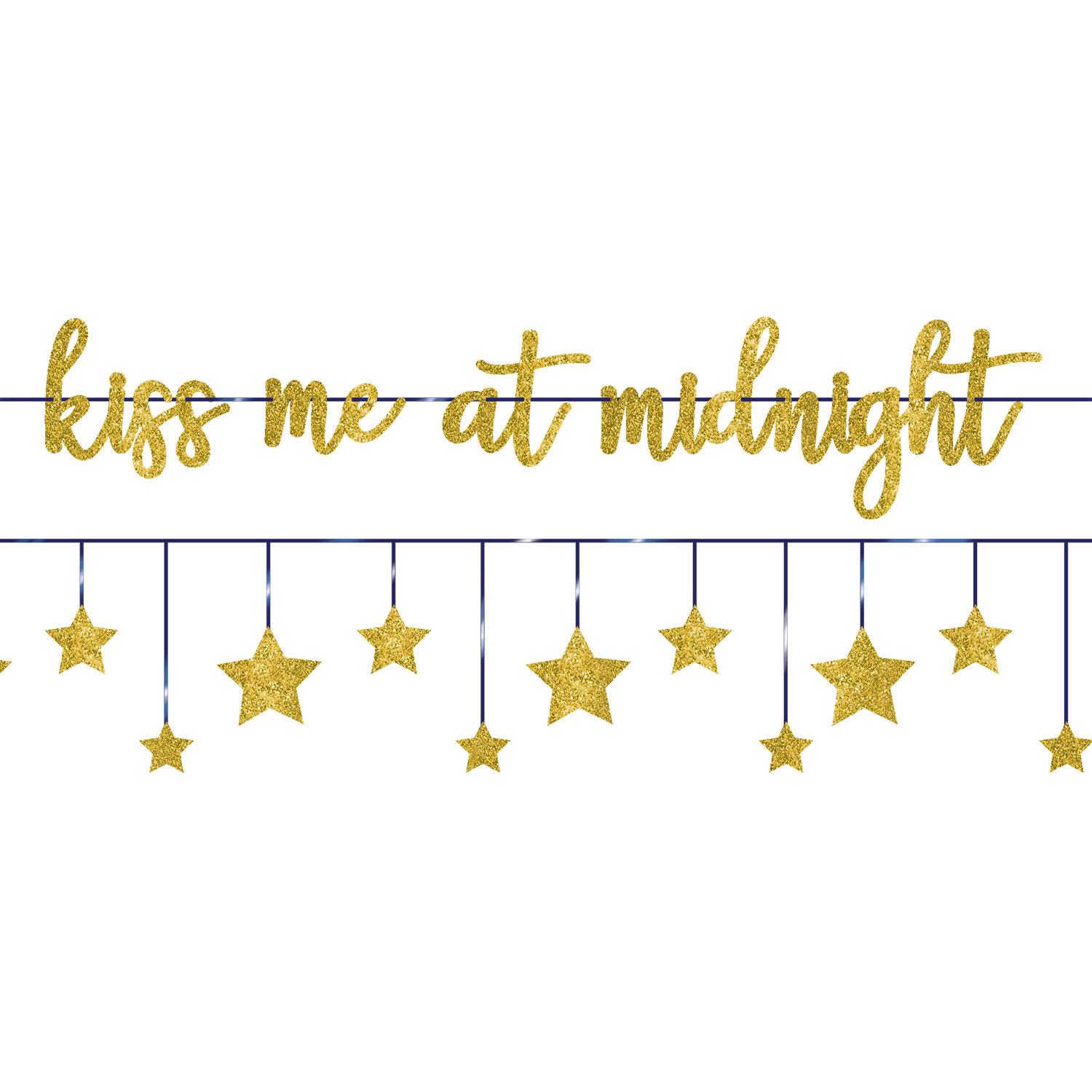 Midnight NYE Letter Banner Kit 2pcs Decorations - Party Centre