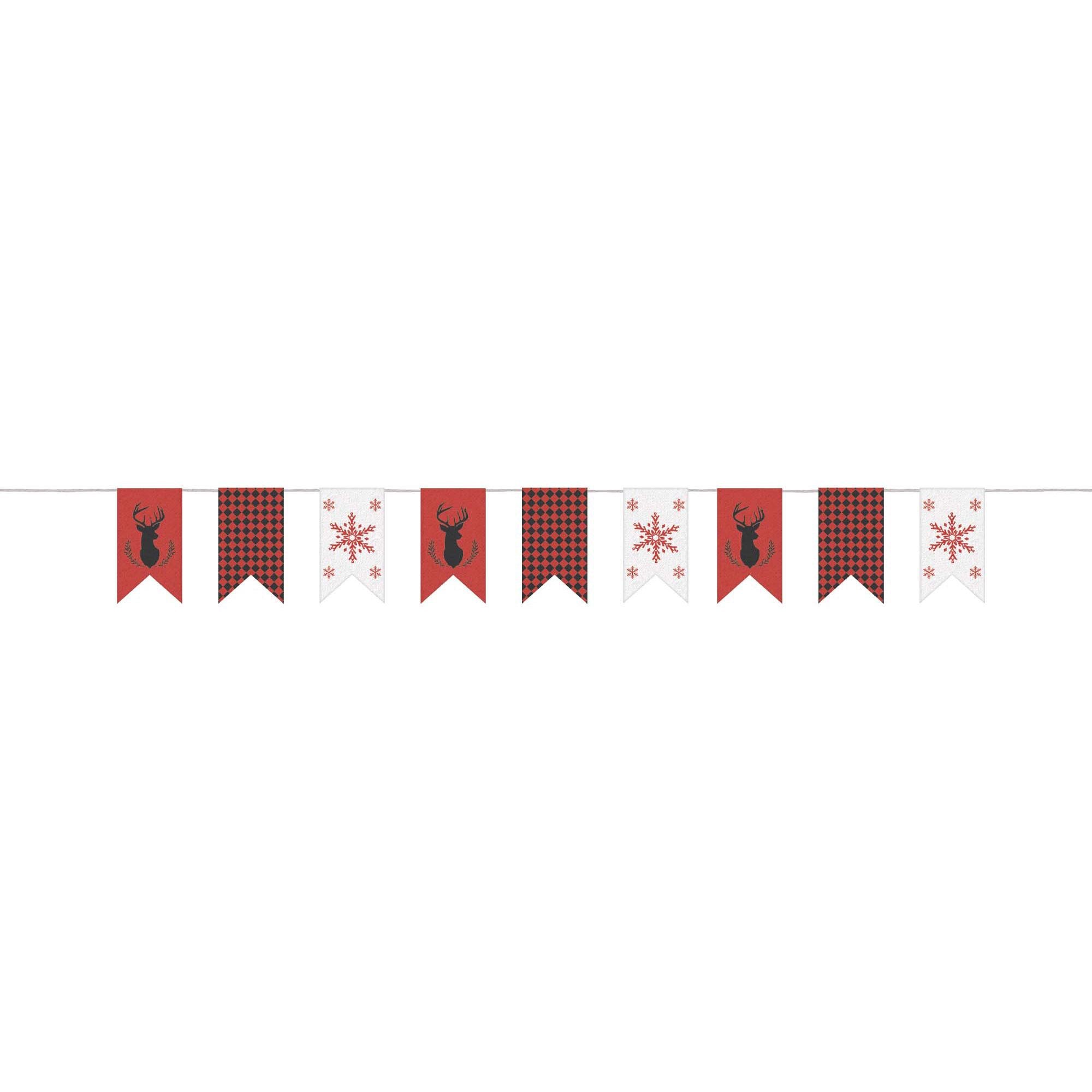 Christmas Burlap Banner-Ribbon 9ft Decorations - Party Centre