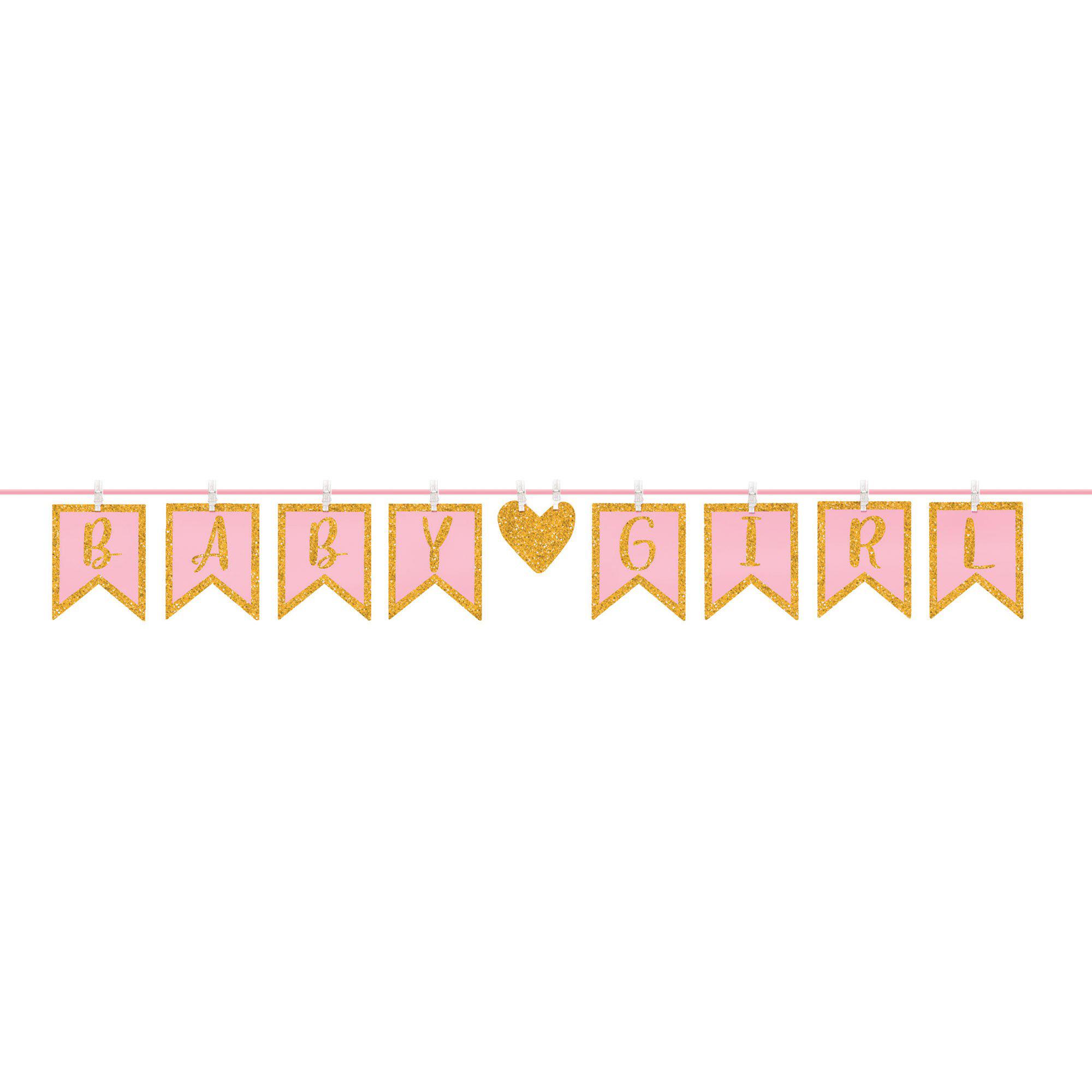 Baby Girl Clothespin Letter Banner Decorations - Party Centre