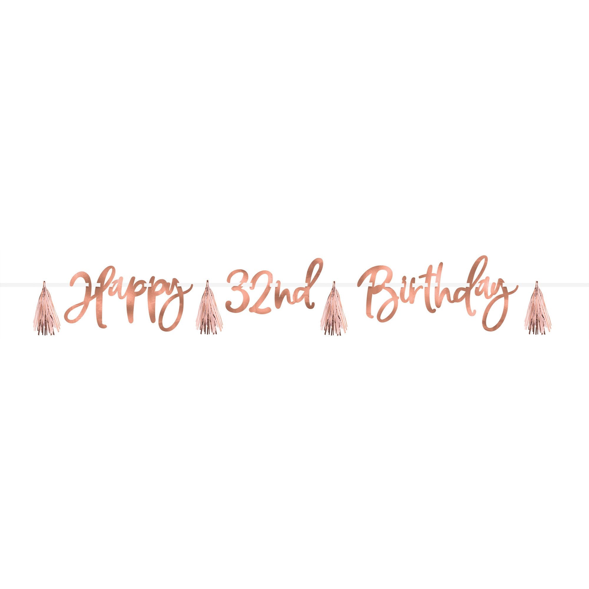 Rose Gold Birthday Personalised Letter Banner Decorations - Party Centre