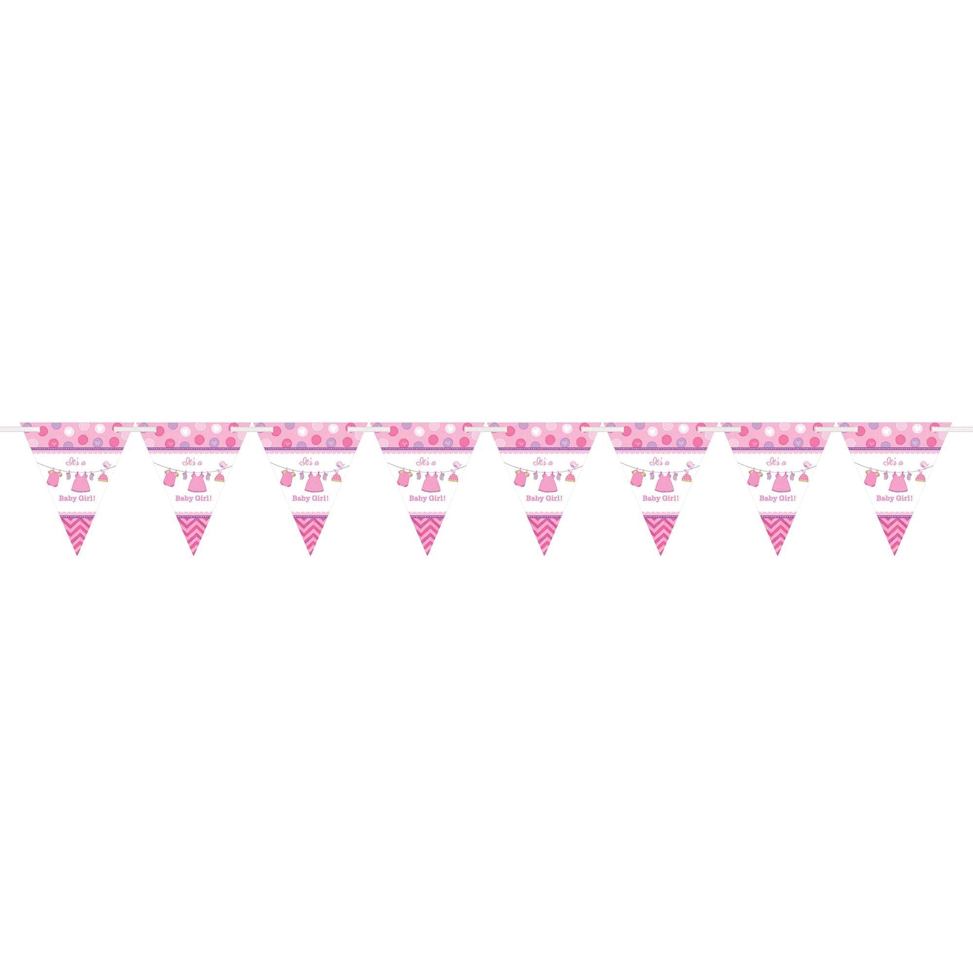 Shower With Love-Girl Pennant Banner Decorations - Party Centre