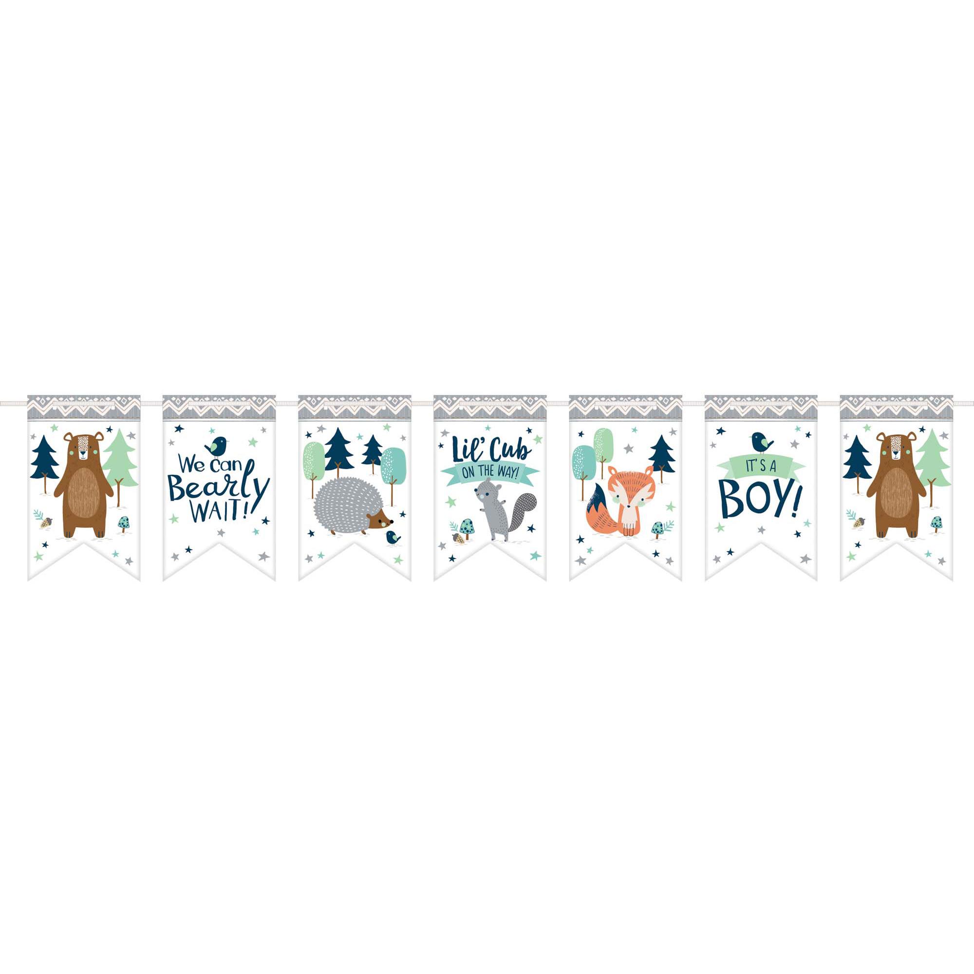 Bear-ly Wait Boy Pennant Banner 4.57m Decorations - Party Centre