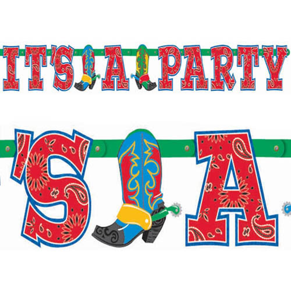 Western Illustrated Letter Banner Decorations - Party Centre