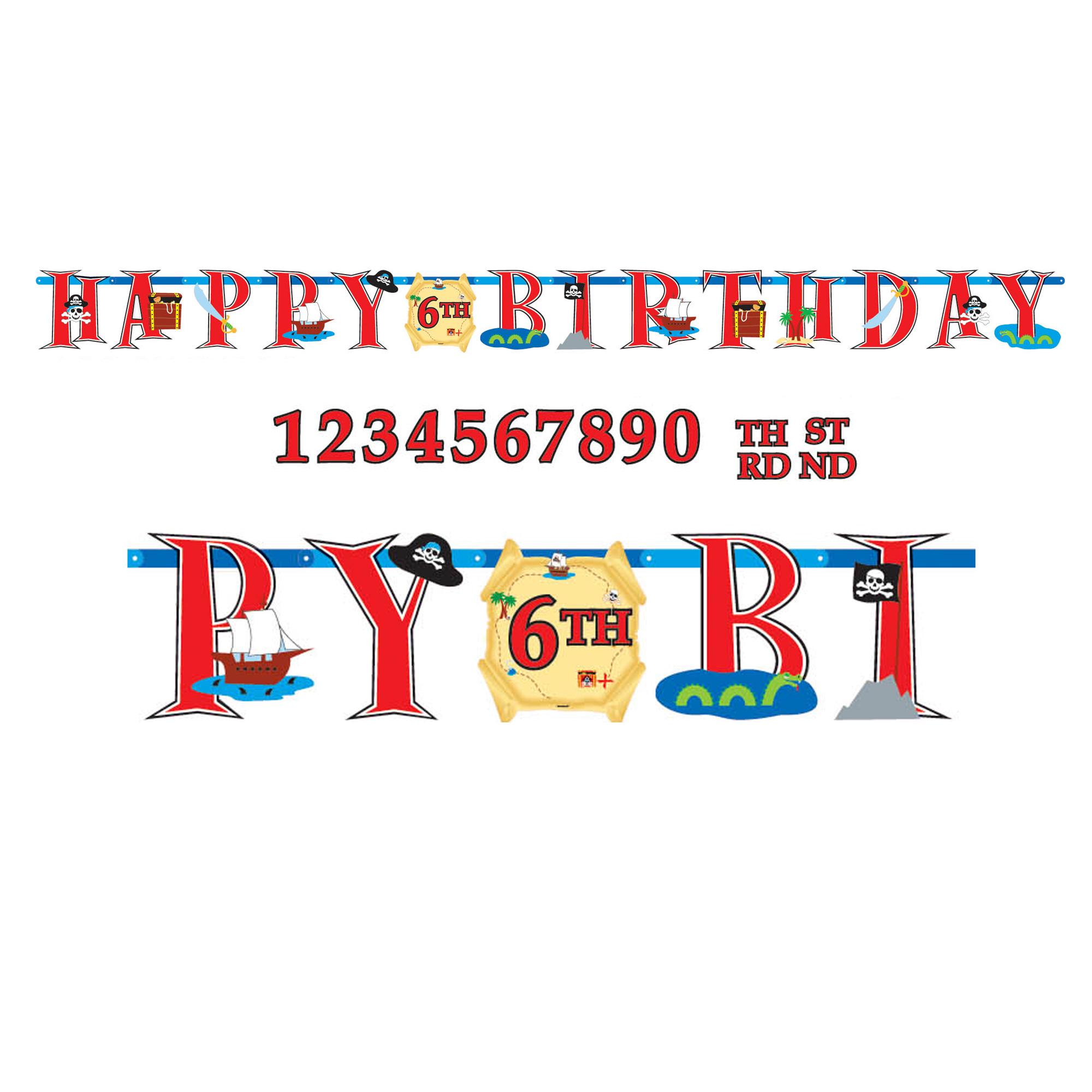 Pirate Add An Age  Jumbo Letter Banner Decorations - Party Centre