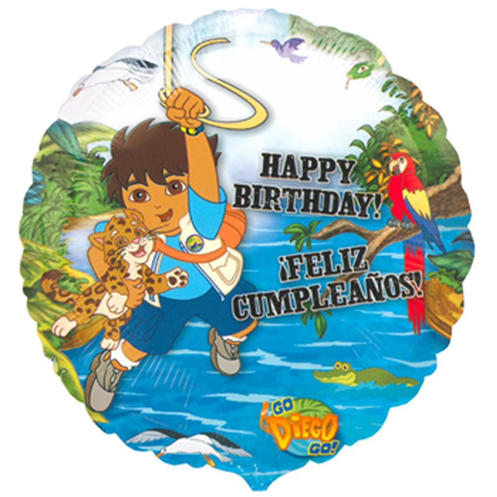 Go Diego Go Birthday Foil Balloon 18in Balloons & Streamers - Party Centre