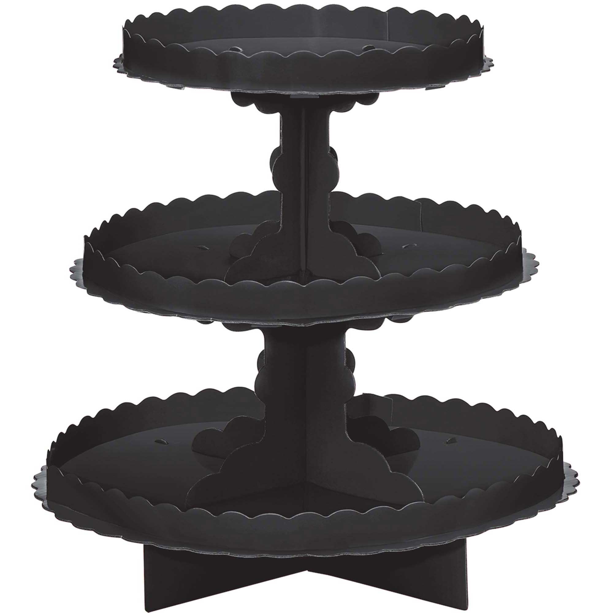 Black 3 Level Treat Stand 29cm Party Accessories - Party Centre