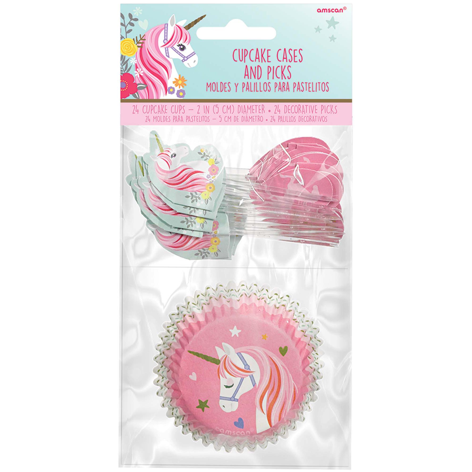 Magical Unicorn Cupcake Cases And Picks 48pcs Party Accessories - Party Centre