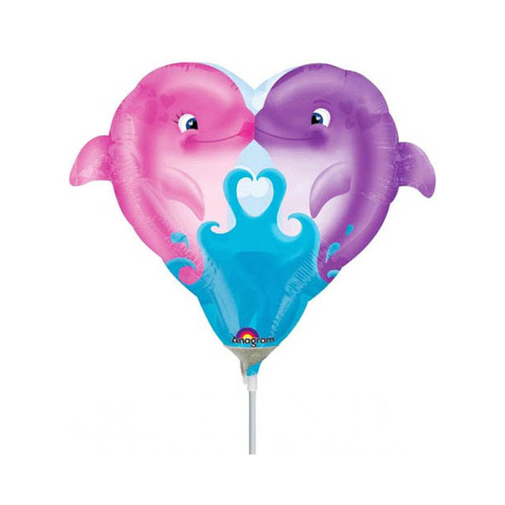Kissing Dolphins Mini Shape Balloon Balloons & Streamers - Party Centre