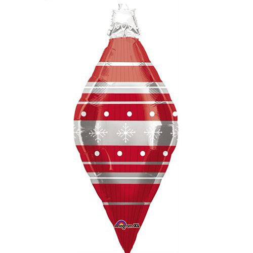 Red Holiday Ornament Supershape Balloon 37in Balloons & Streamers - Party Centre