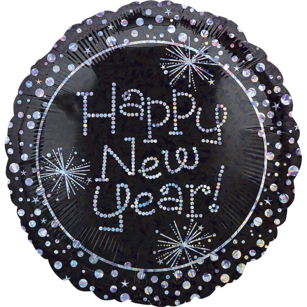 Happy New Year Sparkles Prismatic Foil Balloon 18in Balloons & Streamers - Party Centre