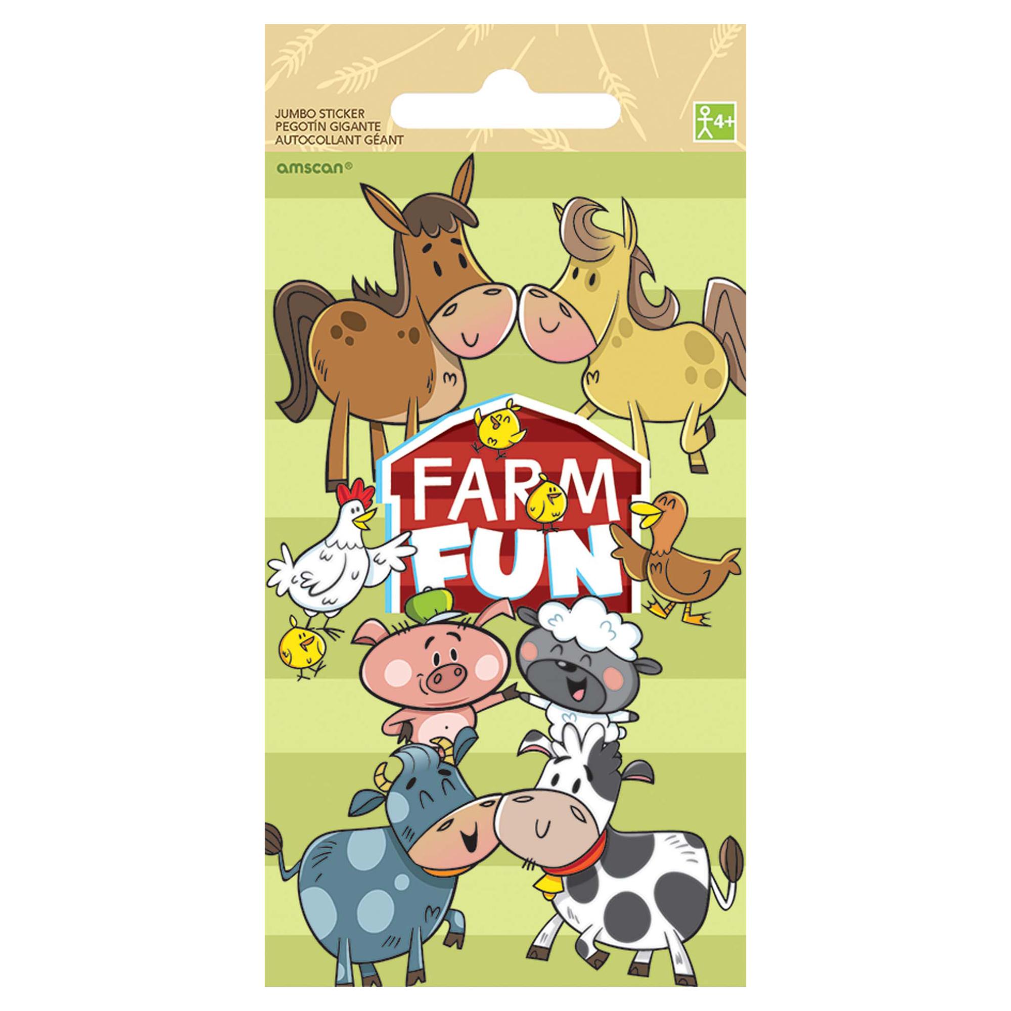 Farm Fun Jumbo Sticker Party Favors - Party Centre