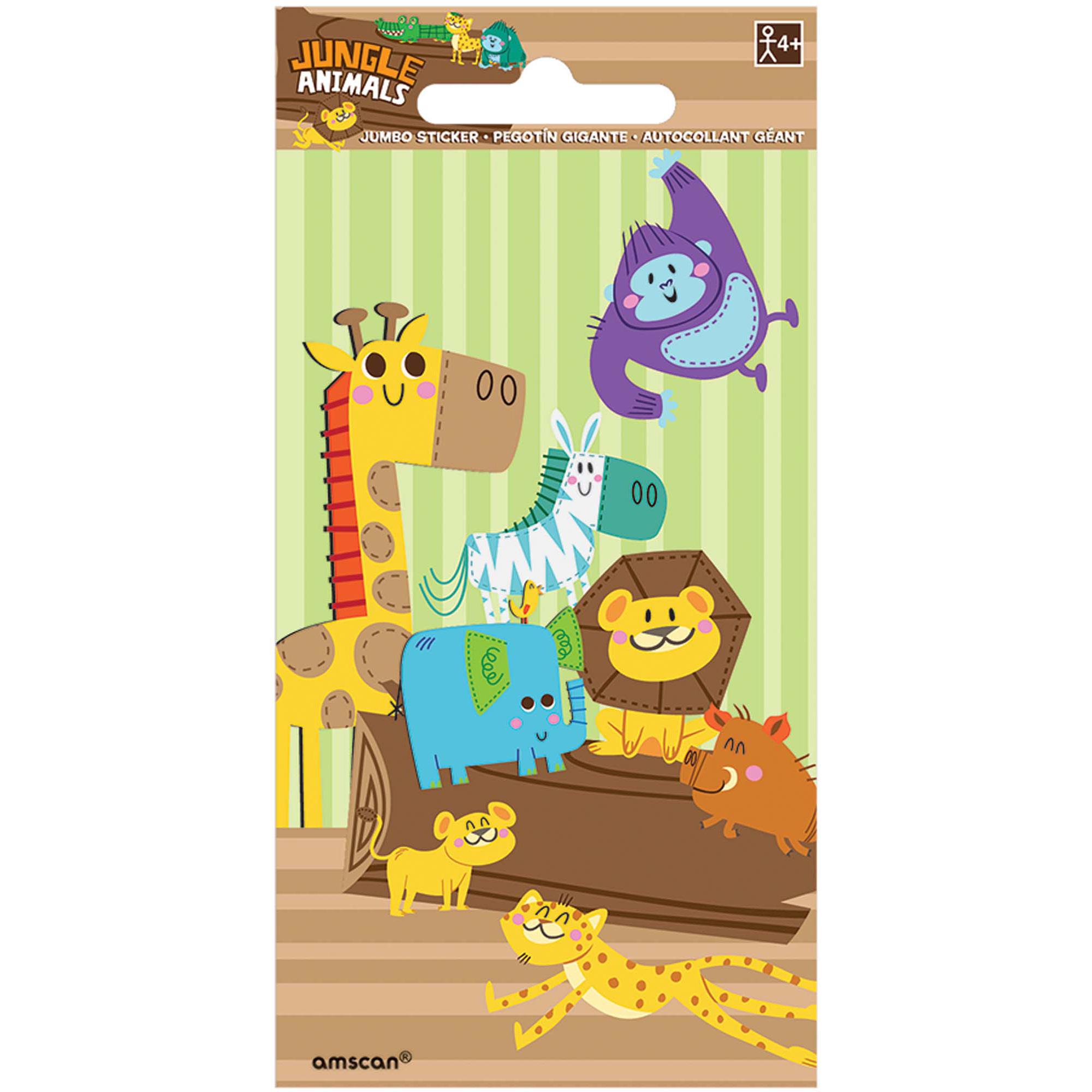 Jungle Animal Jumbo Sticker Party Favors - Party Centre