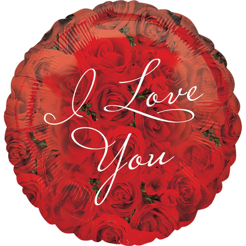 I Love You Rose Foil Balloon 18in Balloons & Streamers - Party Centre