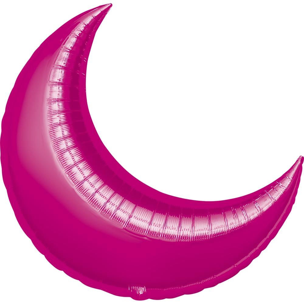 Fuchsia Crescent Super Shape Balloon 35in Balloons & Streamers - Party Centre