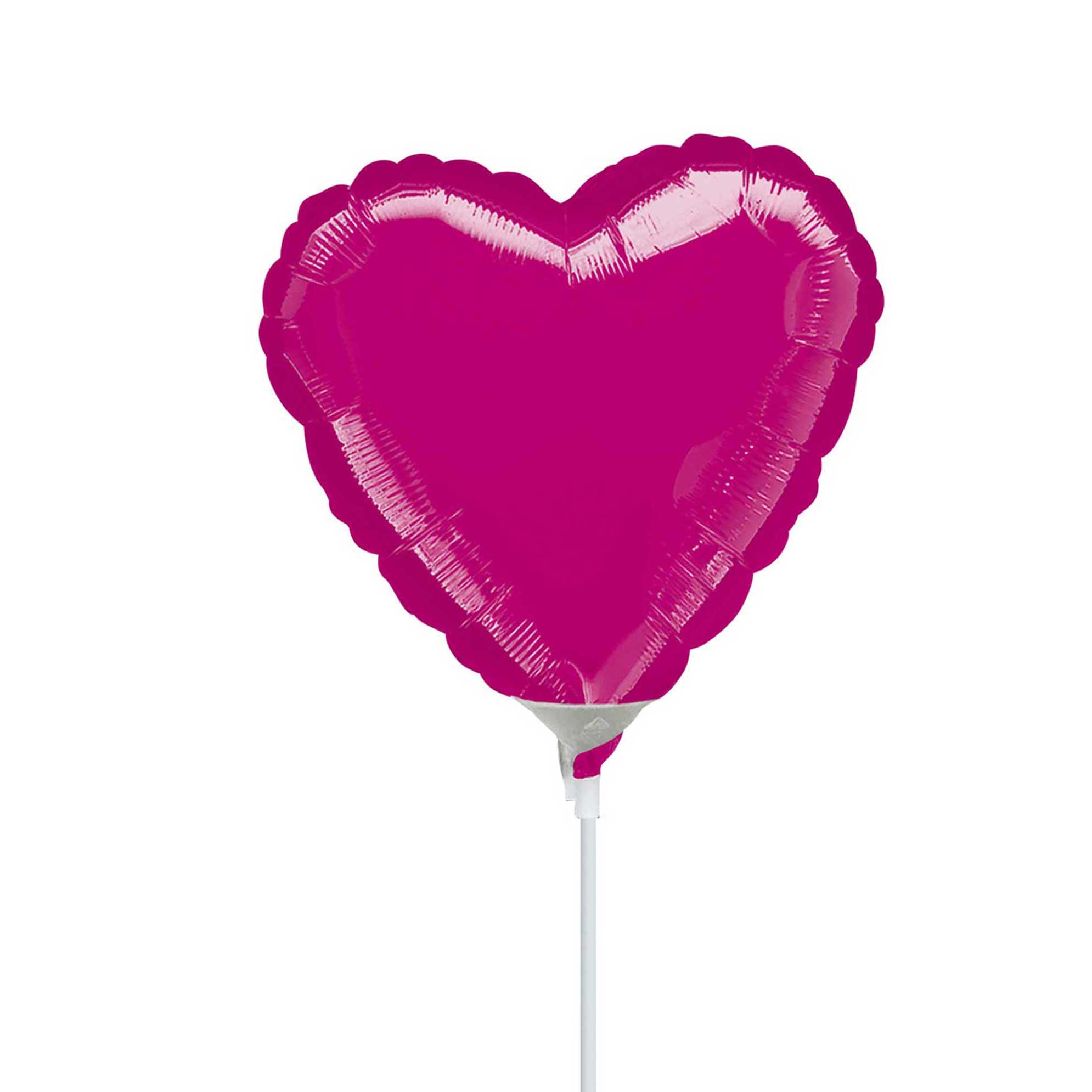 Metallic Fuchsia Heart Foil Balloon 9in Balloons & Streamers - Party Centre