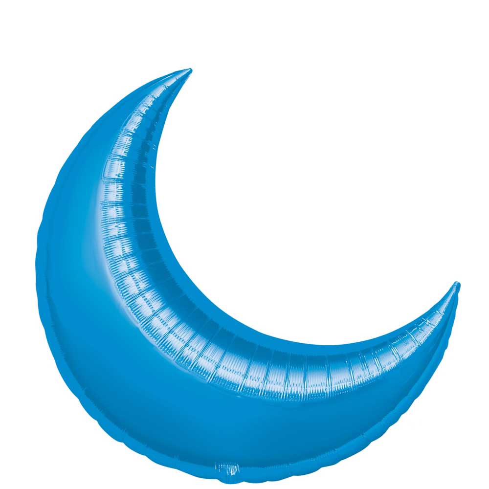 Blue Crescent Super Shape Balloon 26in Balloons & Streamers - Party Centre