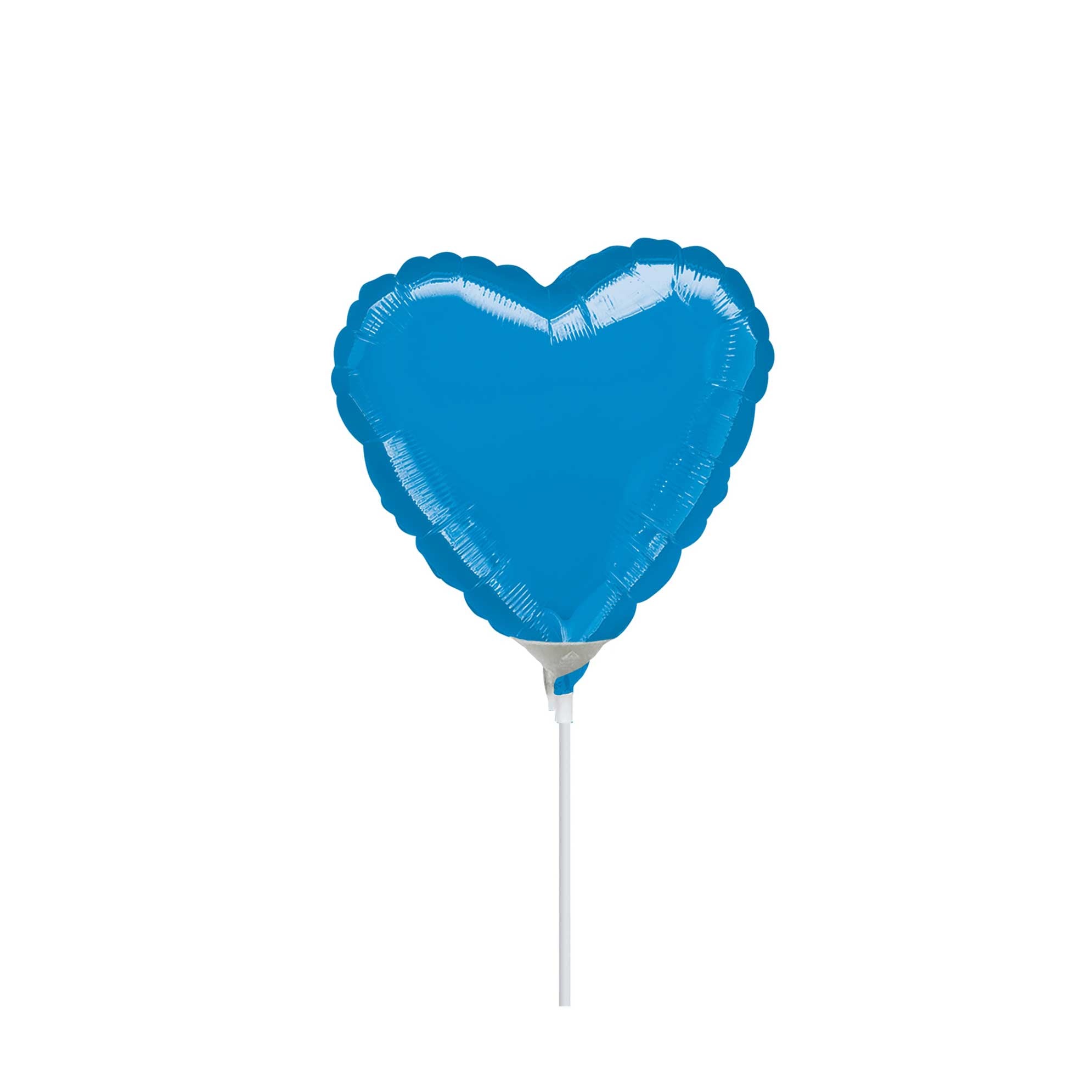 Metallic Blue Heart Foil Balloon 4in Balloons & Streamers - Party Centre