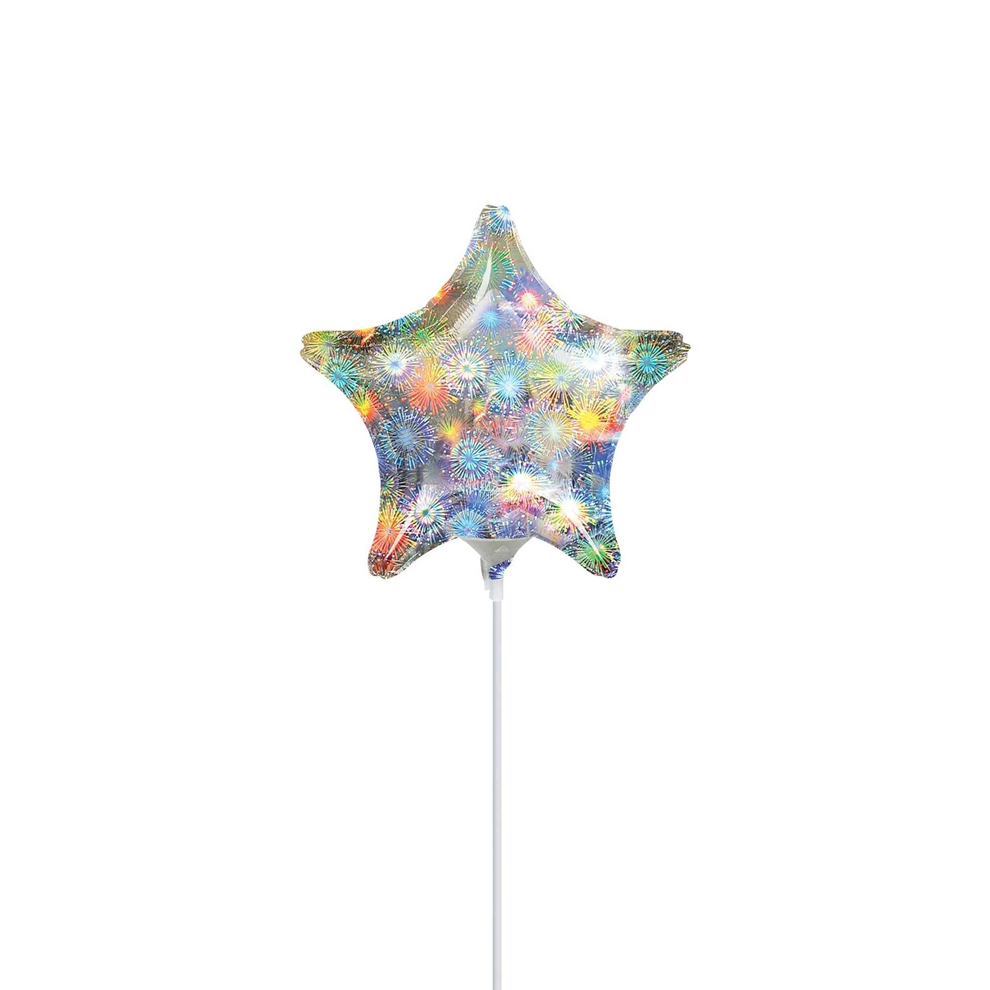 Holographic Holo Fireworks Star 4in Balloons & Streamers - Party Centre