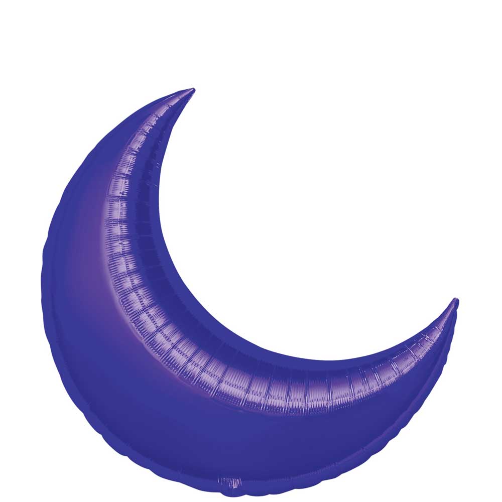 Purple Crescent Super Shape Balloon  26in Balloons & Streamers - Party Centre