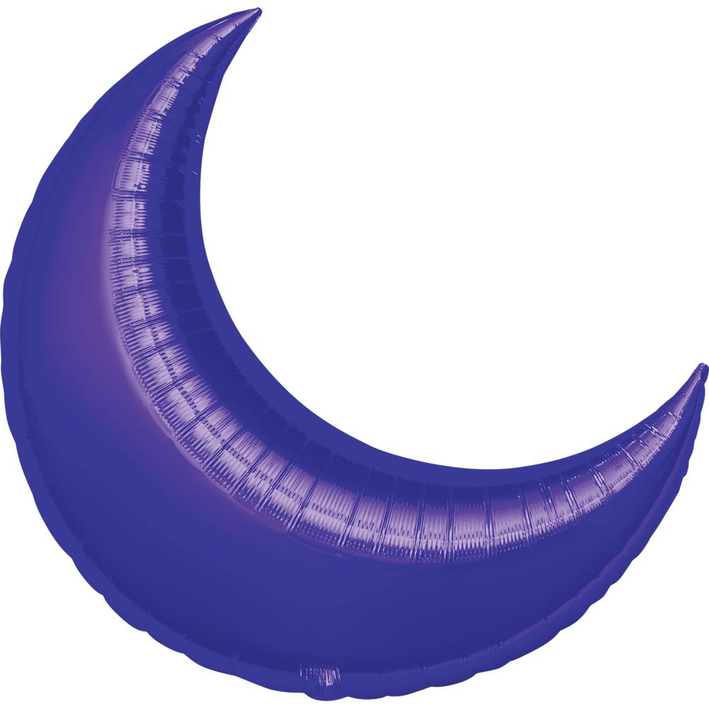 Purple Crescent Super Shape Balloon 35in Balloons & Streamers - Party Centre