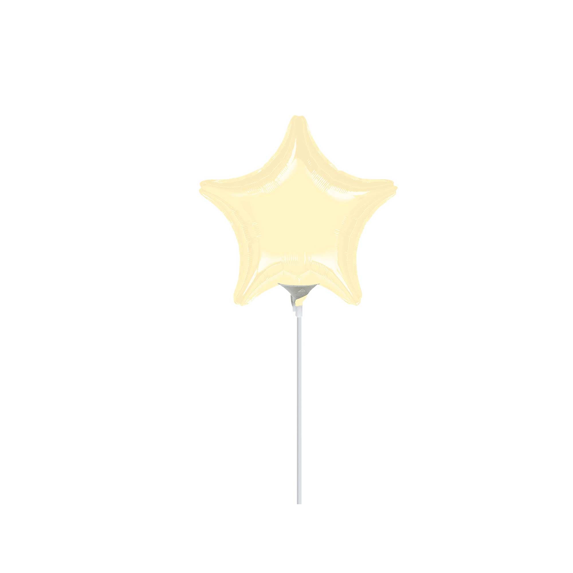 Metallic Ivory Star Foil Balloon 4in Balloons & Streamers - Party Centre