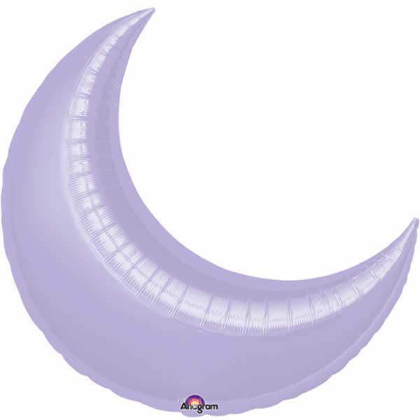 Lilac Crescent Super Shape Balloon 35in Balloons & Streamers - Party Centre