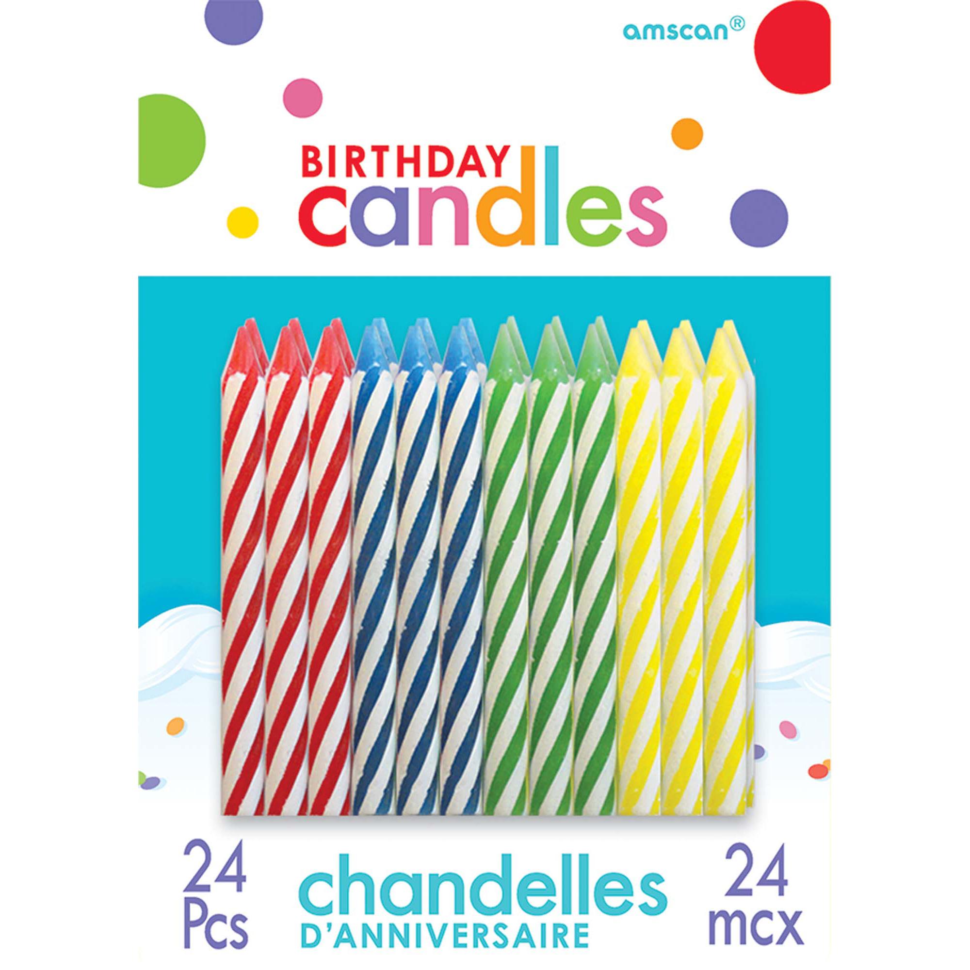 Primary Spiral Assorted Birthday Candles Party Accessories - Party Centre