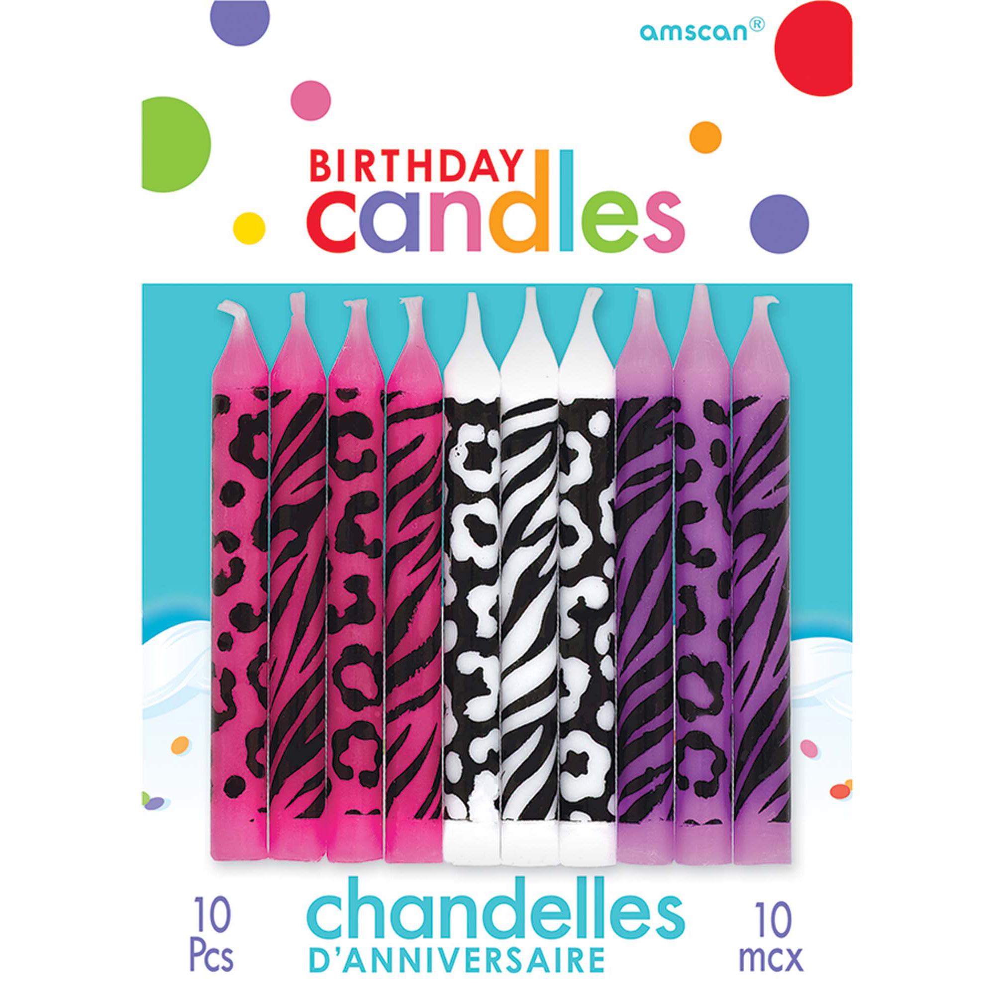 Birthday Animal Print Candle Party Accessories - Party Centre