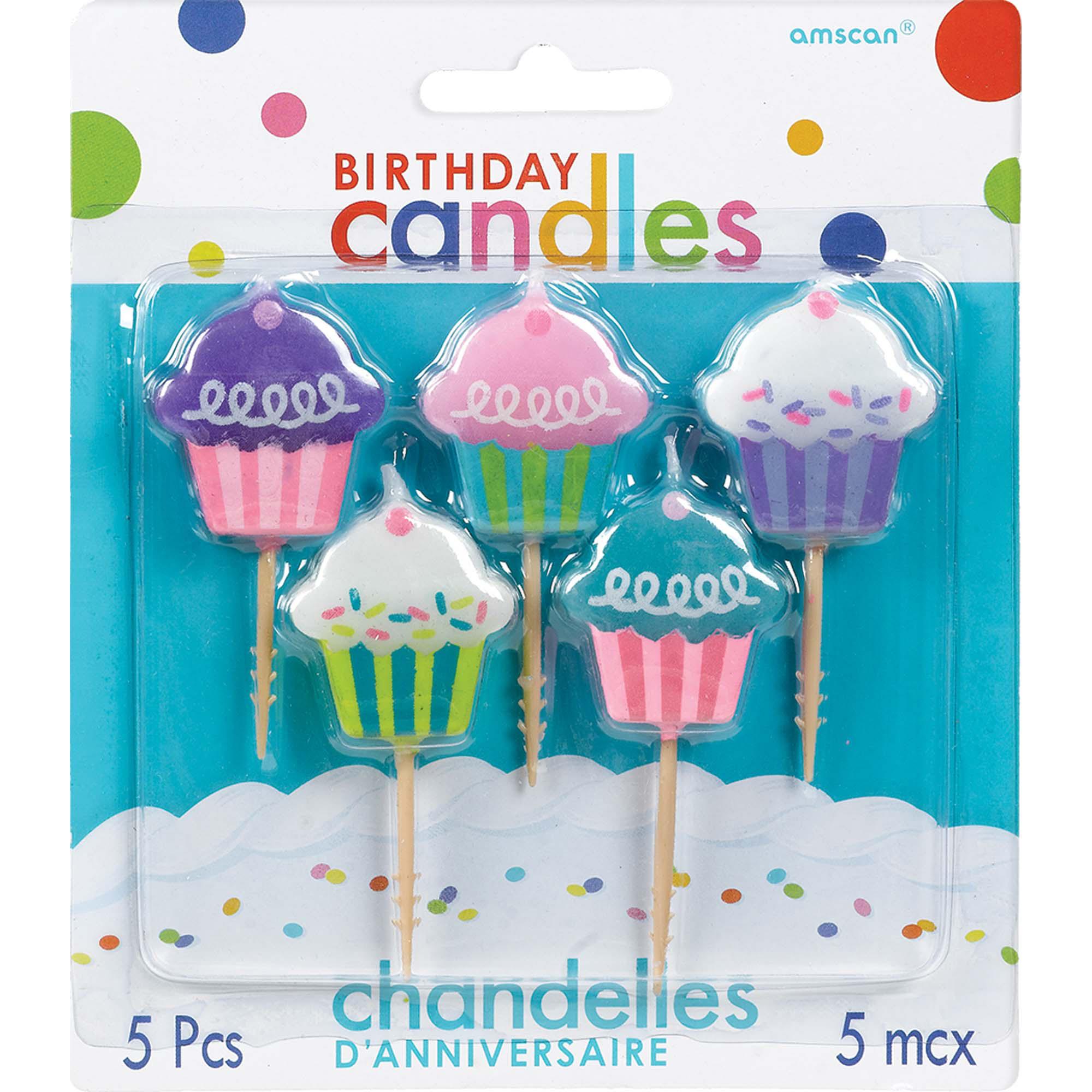 Cupcake Toothpick Birthday Candles 5pcs Party Accessories - Party Centre