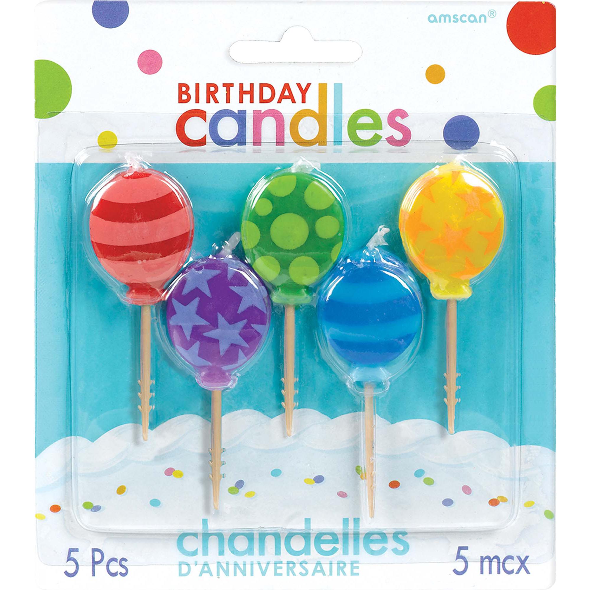 Balloon Toothpick Birthday Candles 5pcs Party Accessories - Party Centre