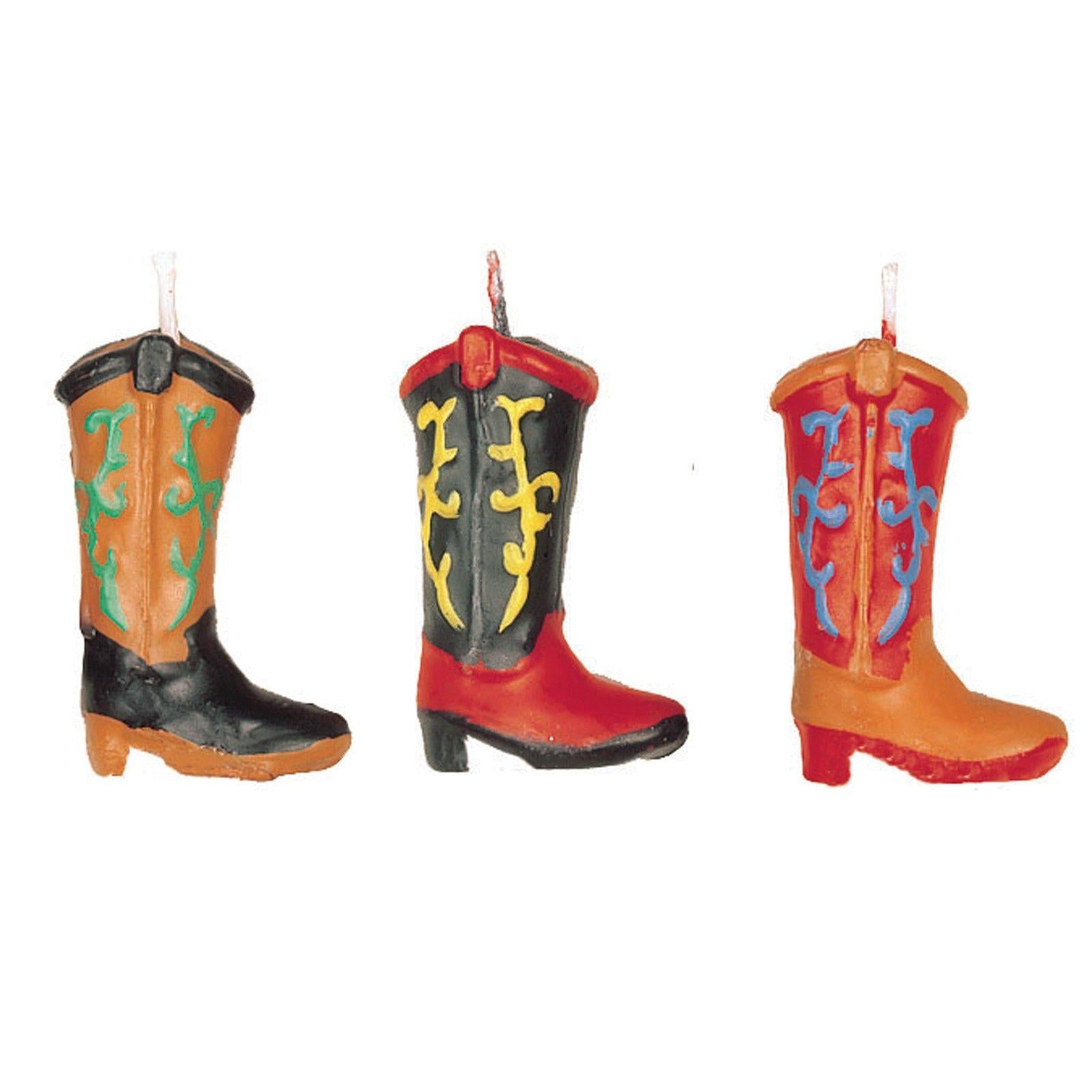 Cowboy Boots Mini Molded Candles 1.25in, 6pcs Party Accessories - Party Centre